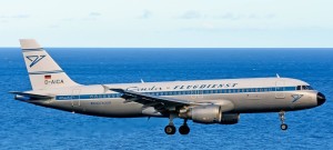 Der "Hans": Auch auf La Palma ist der Retro-Airbus schon gelandet und Carlos Díaz hat ihn fotografiert.