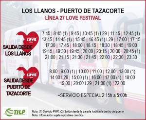 Mit dem Guagua von Los Llanos nach Tazacorte und zürück: Taktzeiten am 20. und 21. Juli 2019.