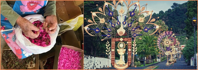 Blumenstadt Mazo: Die Werkstätten, in denen die Kunstwerke aus Naturmaterial gebastelt werden, können erstmals besichtigt werden.